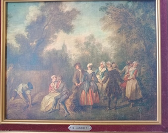 Antique Painting by Nicolas Lancret (1690-1743) Depicting 18th