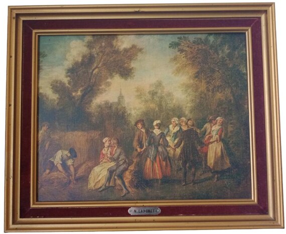 Antique Painting by Nicolas Lancret (1690-1743) Depicting 18th