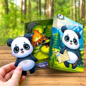 DIY 3D Panda  camping! & House Paper Toy - Printable PDF Craft Kit for Kids 5-10 Years | Digital Download
