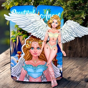 DIY Articulated doll Beautiful  Angel & House Paper Toy - Printable PDF Craft Kit for Kids and adults | Digital Download