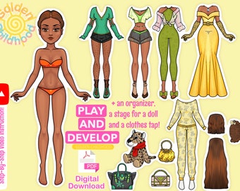 DIY Paper Doll Printables: Dress Up Clothes, Kids Activity (PDF Pattern)