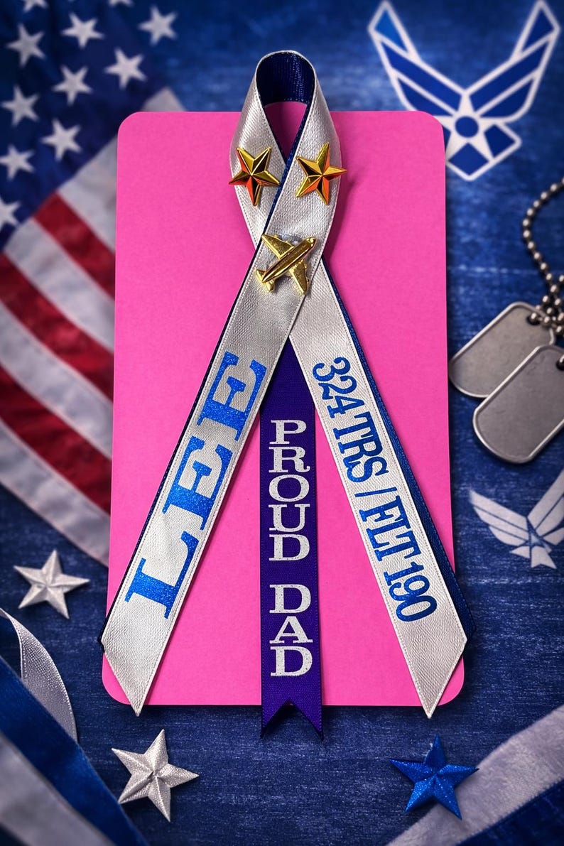 Air Force Graduation Family Ribbon, Proud Mom BMT Graduation Ribbon Air ...