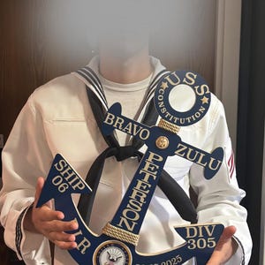 17” or 12”  Navy Graduation PIR Anchor  with PIR Graduation dates