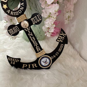 12”  Personalized US Navy PIR Anchor, Active Duty Anchor, Navy Graduation Gift 12” option with dates