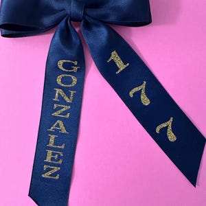 Navy PIR Hair Bow Navy Graduation