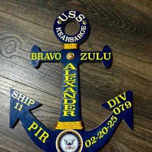 Navy Graduation PIR Anchor 17” with PIR Graduation dates