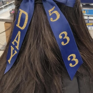 Navy PIR Hair Bow Navy Graduation