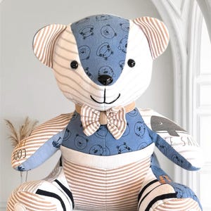 Personalized memory bear - handmade keepsake plush toy made from baby, children, adult clothes