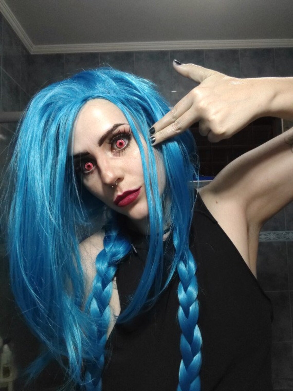 League of Legends Cosplay Jinx Wig Jinx Cosplay Blue Wig Jinx Hair