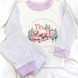 Polar Express Pyjamas | Rosa Schleppe| Weihnachtsexpress| Polar-Express | Weihnachten Pyjamas | passender Pyjama| Weihnachtsabend| alle einsteigen