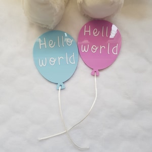 Acrylic balloon birth announcement | new baby | new mum | baby shower | balloon disc
