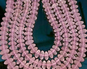Rosenquarz facettierte Perlen: natürlicher rosa Edelstein, 7-9 mm