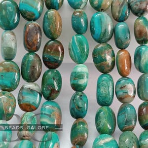 Peru Opal Tumble Beads, Peruvian Opal, Smooth Andean Opal Gemstone Beads ,Andean Opal Nuggets beads, jewelry supplies  8.5 inches Strand