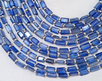 Natuurlijke kyaniet rechthoekige kralen, kyanietkristal, blauwe kyaniet, natuurlijke kyaniet edelsteenkralen voor het maken van sieraden, kyanietmineralen