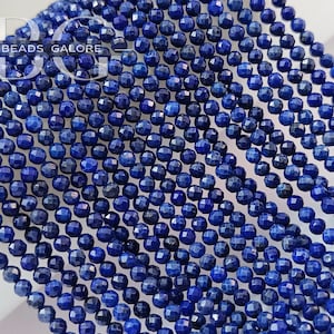3mm Lapis Beads, Natural Lapis Lazuli Faceted Beads AAA+ Quality, Lapis Lazuli Faceted Round Beads 13 inch Strand