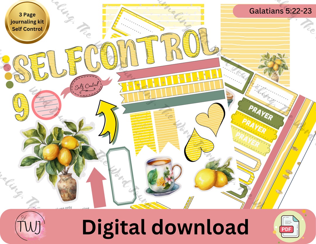 Fruit of the Spirit Self Control Printable, Bible Art Journaling ...