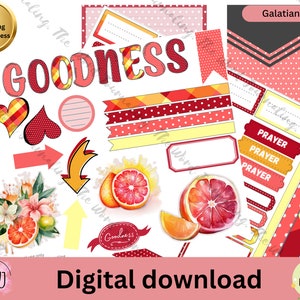 Fruit of the spirit Goodness Journaling Printable,  Bible Art Journaling, Creative Bible Journaling , Faith Journaling, Digital Journaling