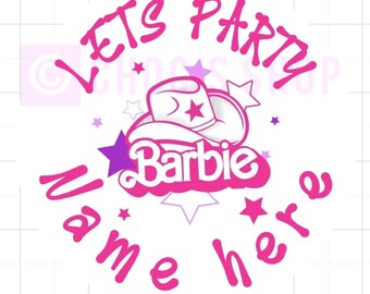 Barbie Let’s Party personalised stickers