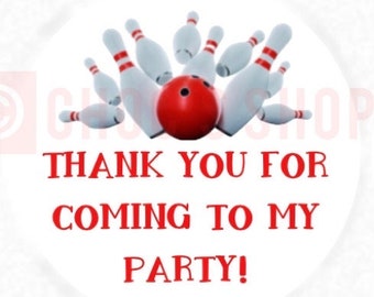 Bowling party stickers