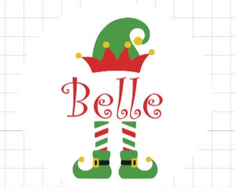 Elf hat and legs personalised name stickers