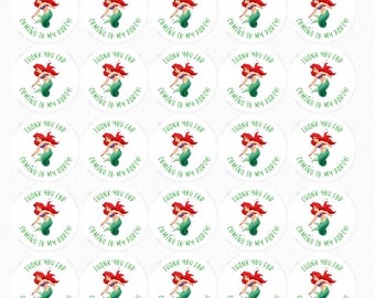 The little mermaid personalised stickers