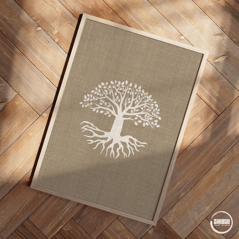 Modern Minimalistic Tree of Life Art Print | Mindfulness Wall Art Poster for Yoga Studio, Meditation Room, Spiritual Home Decor image 6