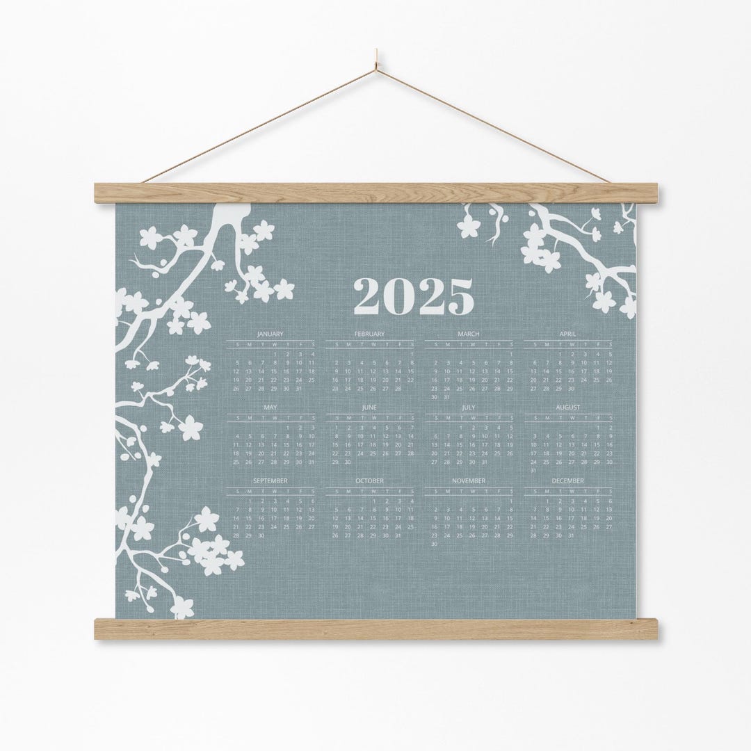 2025 One Page Calendar, Hanging Year Wall Calendar 2025, Year at a ...