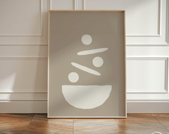 Japandi Wabi Sabi Abstract Taupe Poster, Minimalista Mid-Century Nordic Hygge Calmante Colori Naturali Decorazione da parete, Stampa artistica