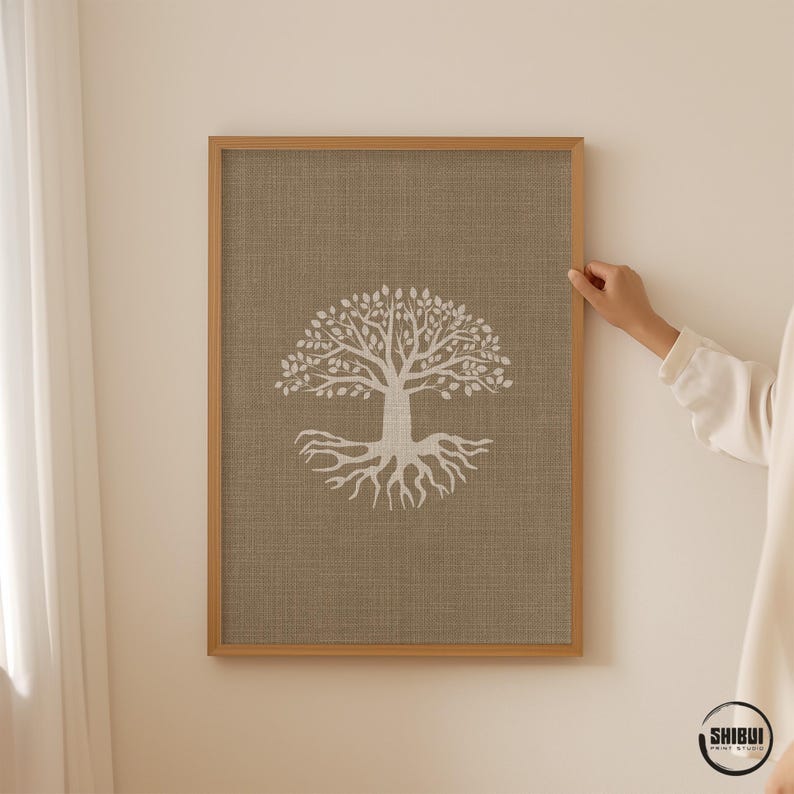 Modern Minimalistic Tree of Life Art Print | Mindfulness Wall Art Poster for Yoga Studio, Meditation Room, Spiritual Home Decor image 4