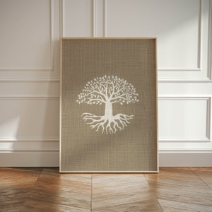 Modern Minimalistic Tree of Life Art Print | Mindfulness Wall Art Poster for Yoga Studio, Meditation Room, Spiritual Home Decor