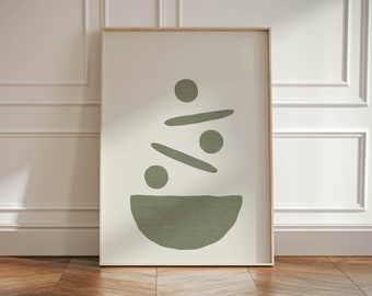 Japandi Wabi Sabi Abstract Sage Green Poster, Nordic Hygge Minimalista Mid-Century Colori naturali Decorazione da parete, Stampa artistica