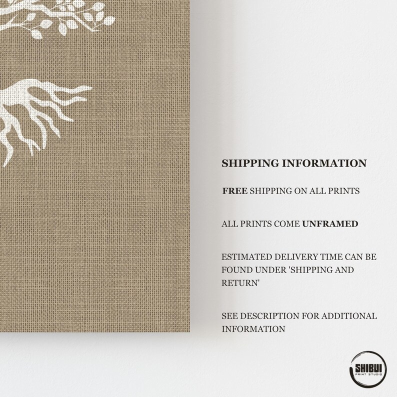 Modern Minimalistic Tree of Life Art Print | Mindfulness Wall Art Poster for Yoga Studio, Meditation Room, Spiritual Home Decor image 3