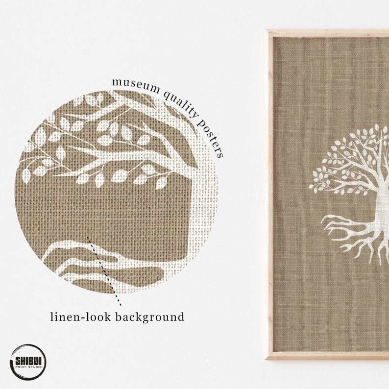 Modern Minimalistic Tree of Life Art Print | Mindfulness Wall Art Poster for Yoga Studio, Meditation Room, Spiritual Home Decor image 2