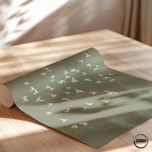Green linen background wall decor