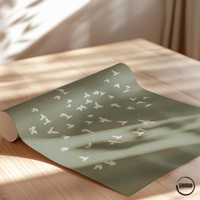 Green linen background wall decor