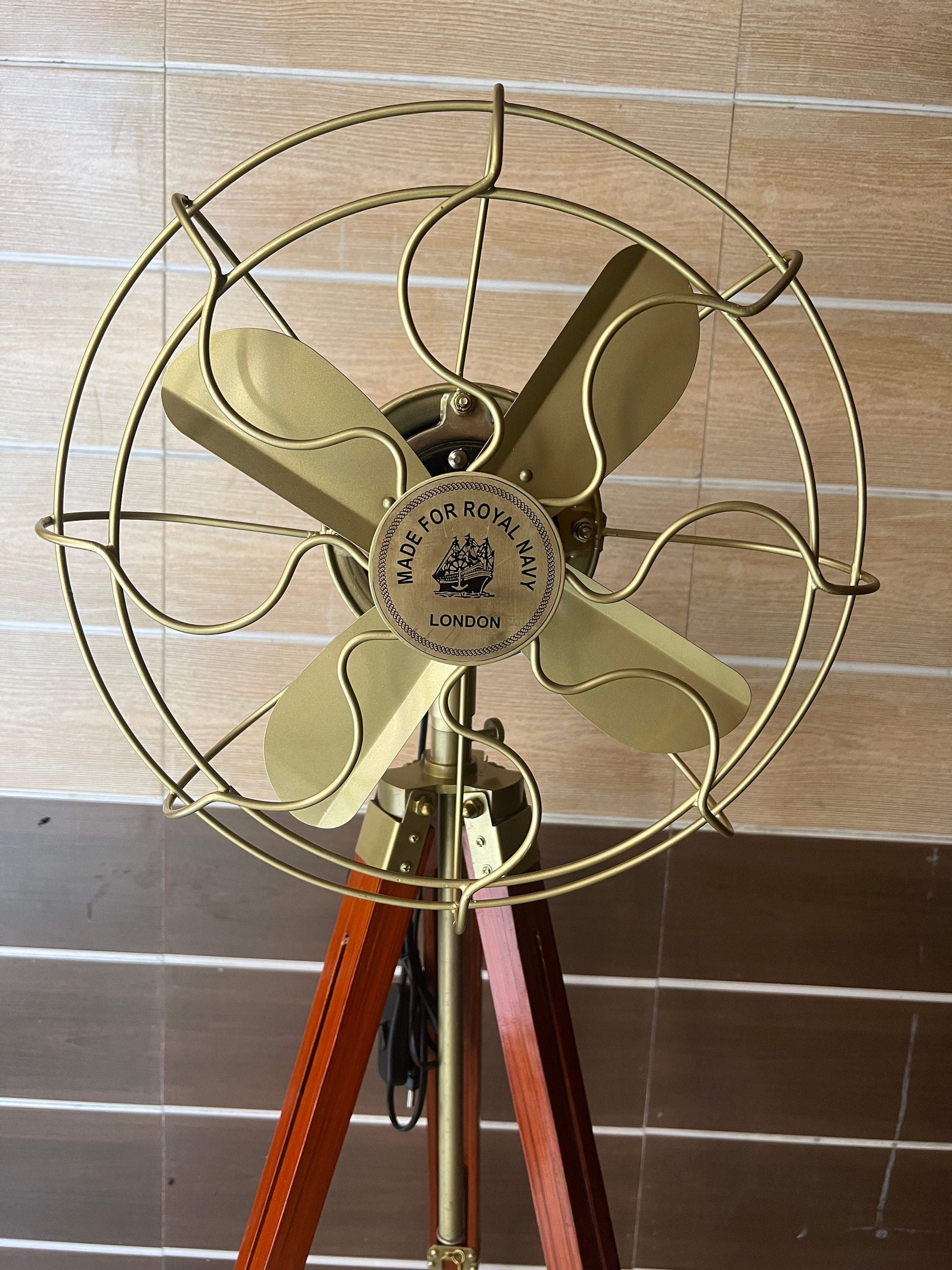 Antique Brass Electric Floor Fan Floor Fan Home Decorative Etsy