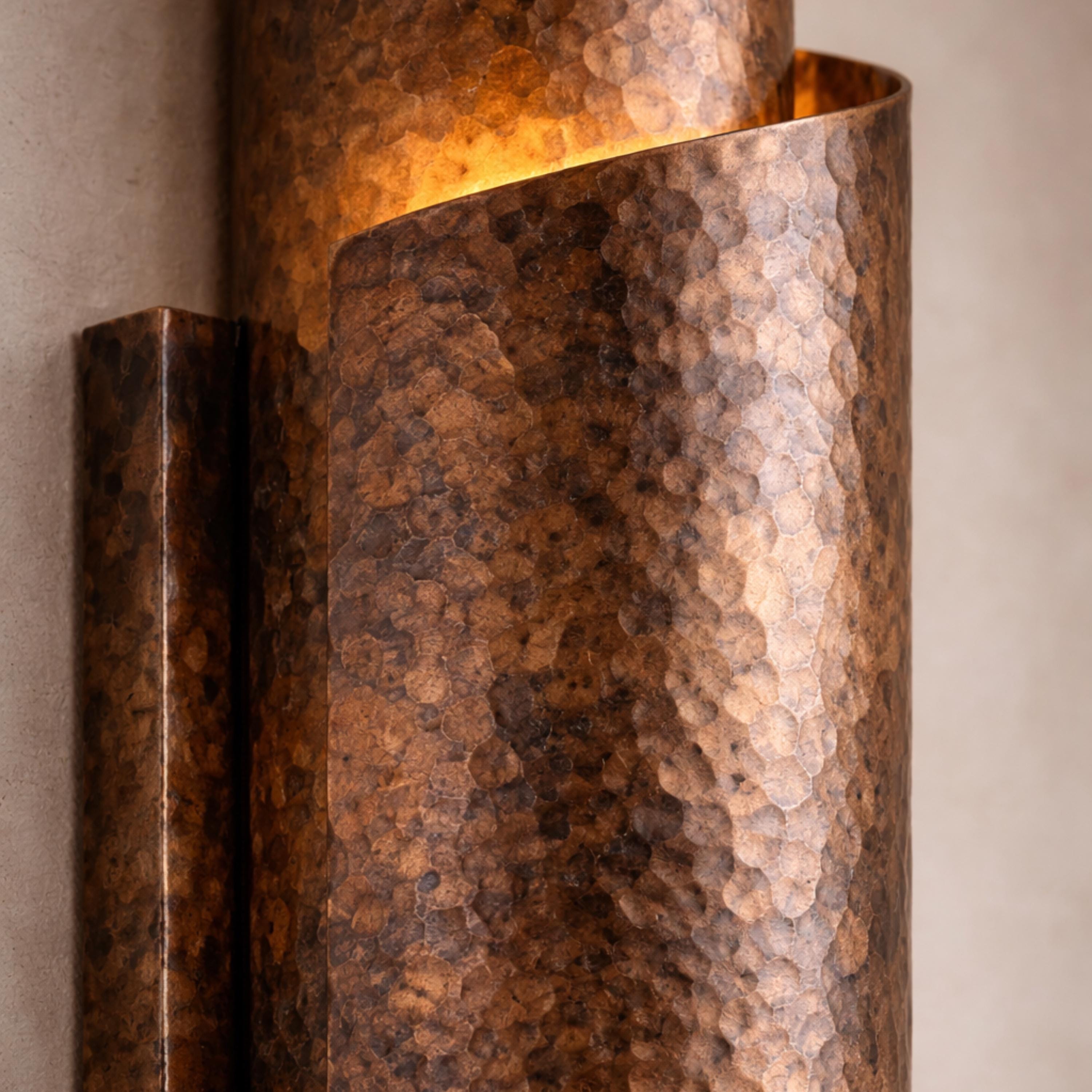 Handmade Hammered Copper Wall Sconce, Modern Rustic Wall Light Fixture