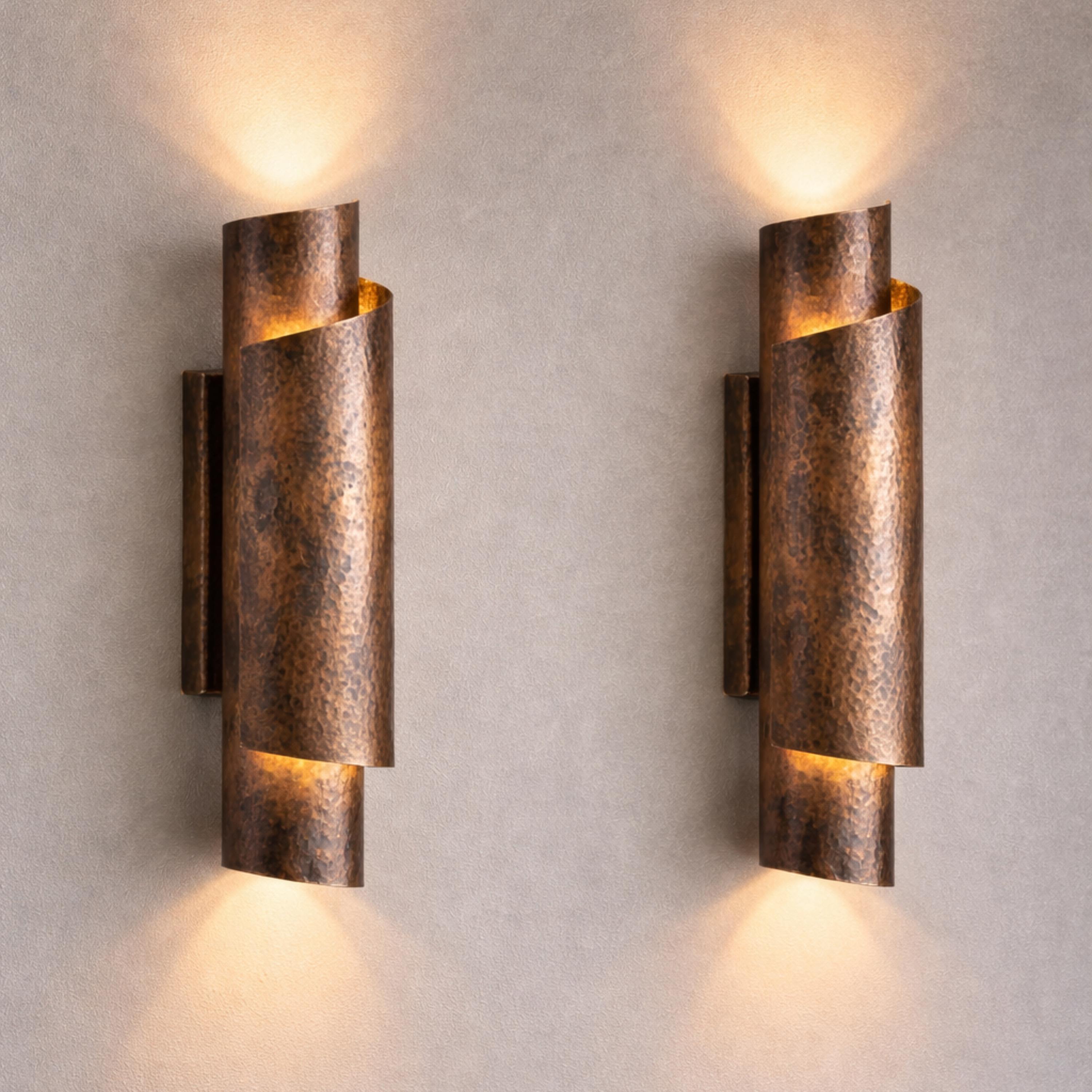 Handmade Hammered Copper Wall Sconce, Modern Rustic Wall Light Fixture