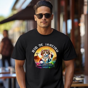 Rio de Janeiro Cat DJ met draaitafels! - Unisex - Grappig katten-T-shirt