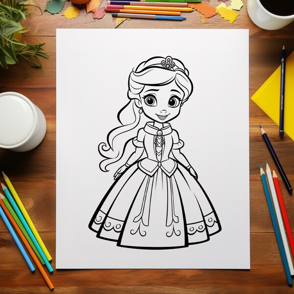 Princess Elsa Printables Coloring - Etsy
