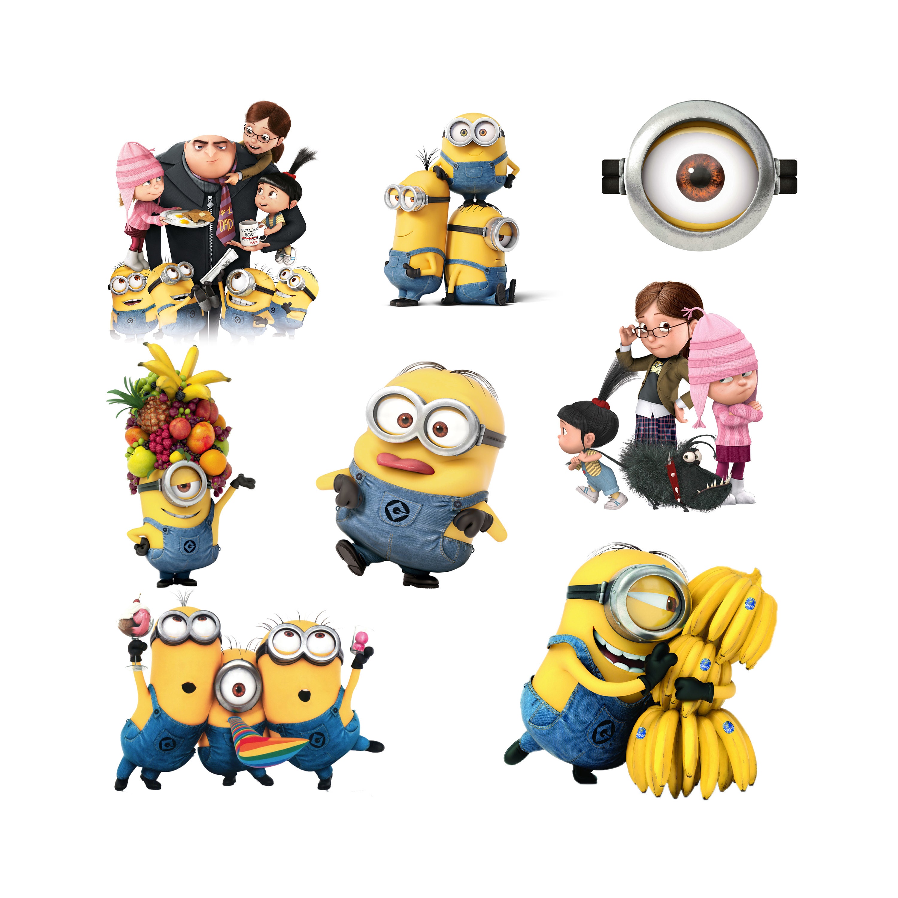 Cute Minions PNG Bundle Downloadable Minions Characters Etsy