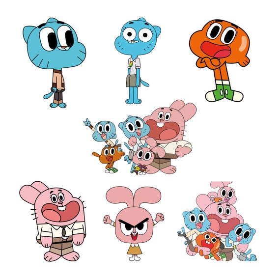 Gumball Watterson Clipart and Darwin Watterson Cartoon Characters PNG  High-quality, Vector Images Instant Download 