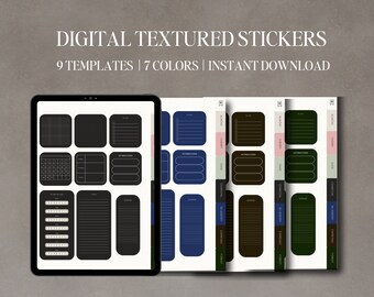 Pegatinas de planificador texturizado DIGITAL ESTÉTICO / Pegatinas forradas, de puntos y funcionales con textura de papel / Pegatinas Goodnotes / Descarga digital PDF