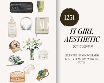 IT GIRL AESTHETIC Pegatinas 2024 / 1251 Pegatinas digitales / Pegatinas de autocuidado GoodNotes / Pegatinas de planificador digital / Pegatinas precortadas