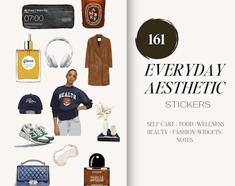 Pegatinas ESTÉTICAS DIARIAS 2024 / 161 Pegatinas digitales / Pegatinas de autocuidado GoodNotes / Pegatinas de planificador digital / Pegatinas prerecortadas
