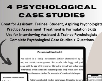 Psychology Case Study - Case Studies for Assistant, Trainee, Student Psychologists, Interviews & Psych Teachers and Lecturers