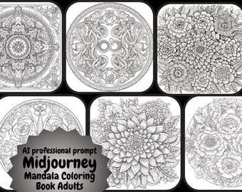 AI Midjourney Prompts for Adult Mandala Coloring pages – The AI Prompt Shop