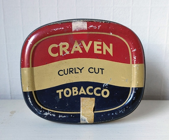 curly cut tobacco Vintage Craven Curly Cut Tobacco Tin – British Advertising Collectible