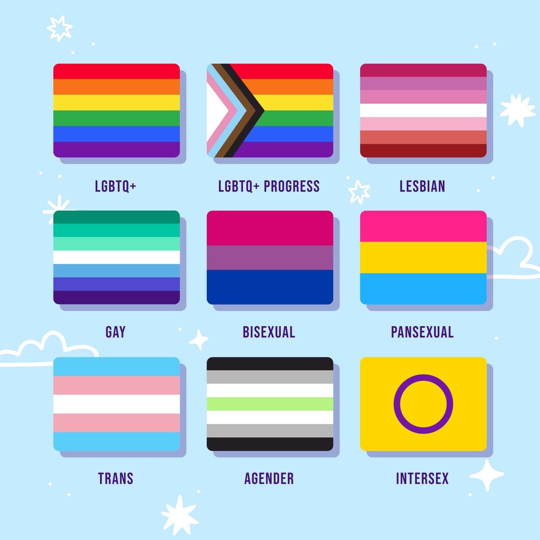 LGBTQ Progress FLAG Set High resolution LGBT Flags Pride Month Digital 