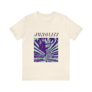 Junglist DNB minnaar T-shirt | DNB vrouwelijk grafisch T-shirt | Dansmuziek T-shirt | Drum & Bass Rave Junglist T-shirt | Unisex jersey T-shirt met korte mouwen
